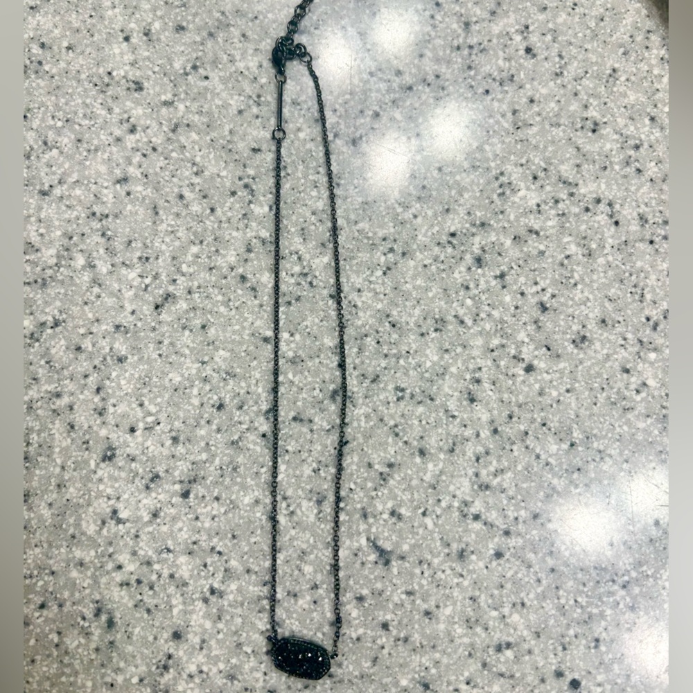 Kendra Scott black drusy Elisa necklace